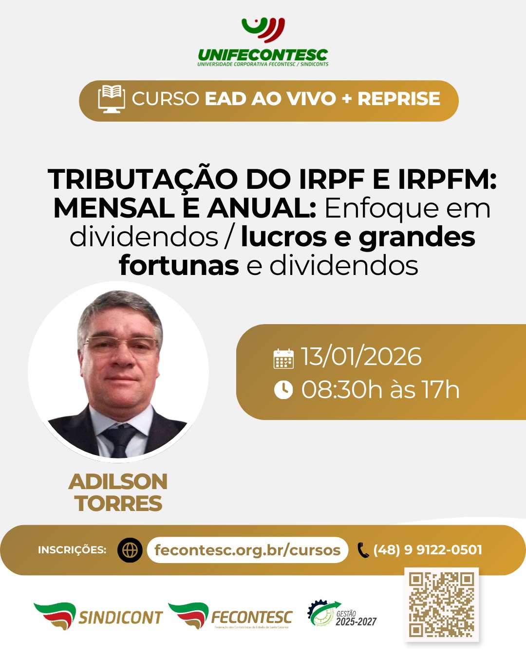 TRIBUTA��O DO IRPF E IRPFM: MENSAL E ANUAL: enfoque em dividendos / lucros e grandes fortunas e divi